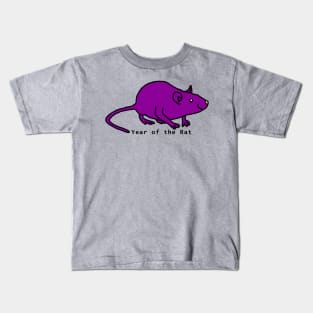 Year of the Rat - Purple Kids T-Shirt